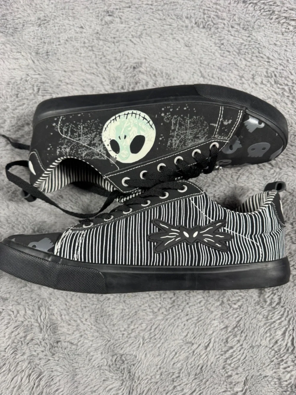 Ground Up Disney Jack Skellington Shoes Men's Size 12 Black Glow In The Dark